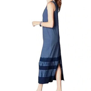 PUREJILL J. Jill PJ Tie Dyed Boho Beachy Artsy Sleeveless Split Hem Maxi Dress